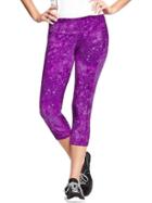 Old Navy Womens Active Printed Compression Capris 20&quot; - Opulent Iris
