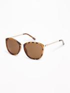 Old Navy Womens Mixed-material Sunglasses For Women Tortoise Shell Size One Size