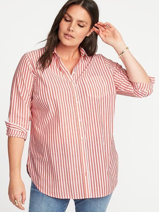 Old Navy Womens Classic Plus-size No-peek Striped Tunic Pink Stripe Size 4x