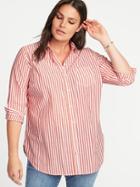 Old Navy Womens Classic Plus-size No-peek Striped Tunic Pink Stripe Size 4x