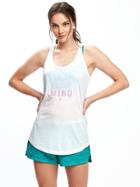 Old Navy Semi Fitted Go Dry Racerback Tank For Women - Optic White
