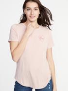 Luxe Curved-hem Graphic Tee For Women