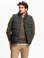 Old Navy Wool Blend Quilted Vest Size Xxl Big - Heather Grey