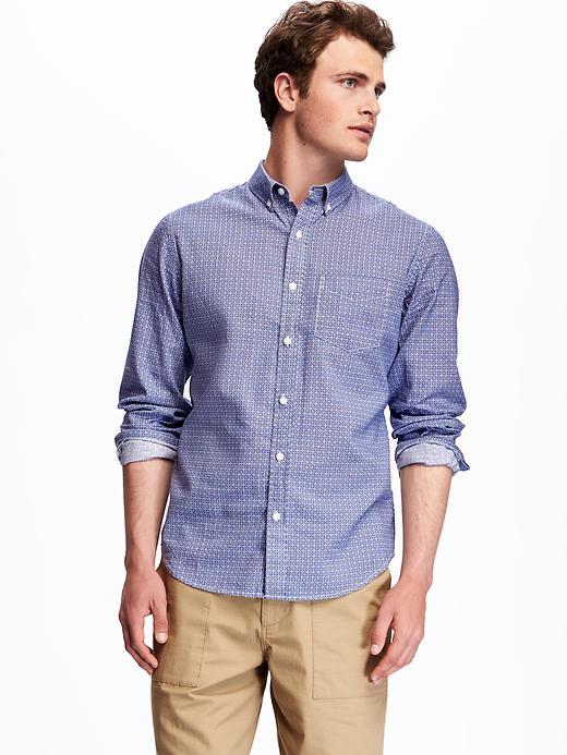 Old Navy Slim Fit Linen Blend Shirt For Men - Cream