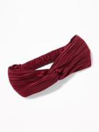 Old Navy Womens Pleated Satin Headwrap For Women Winter Wine Size One Size
