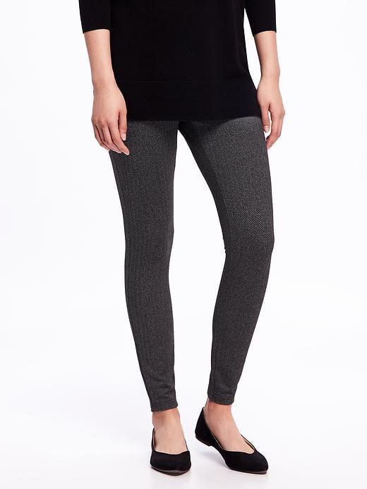 Old Navy Mid Rise Herringbone Ponte Knit Leggings For Women - Herringbone