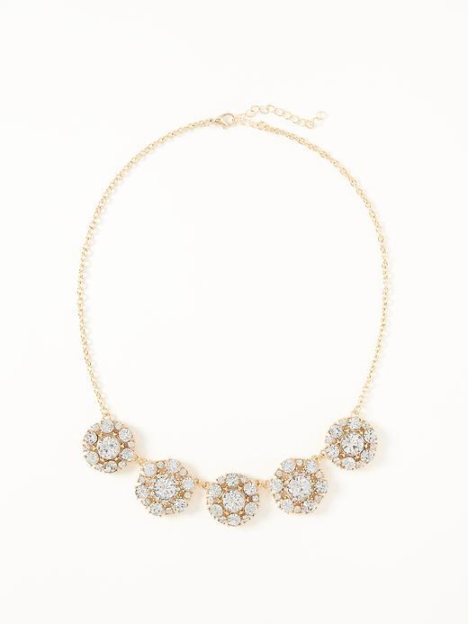 Old Navy Crystal Floral Necklace For Women - Gold