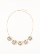 Old Navy Crystal Floral Necklace For Women - Gold