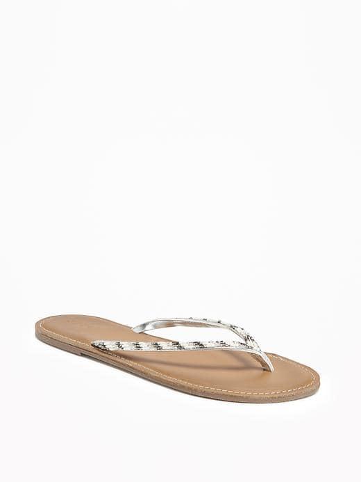 Old Navy Beaded Capri Sandals For Women - Silver