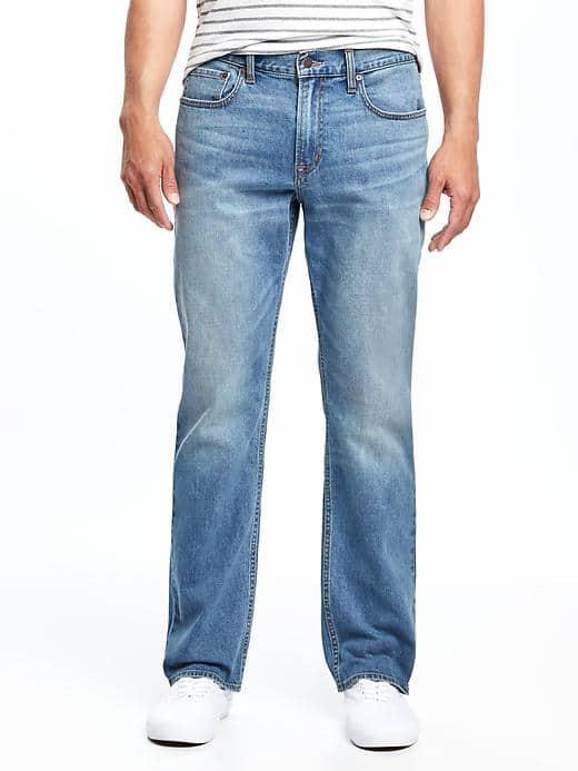 Old Navy Straight Built In Flex Jeans For Men - Light Wash