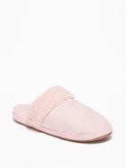 Old Navy Womens Faux-suede Sherpa-lined Slide Slippers For Women Pink Cloud Size 6/7