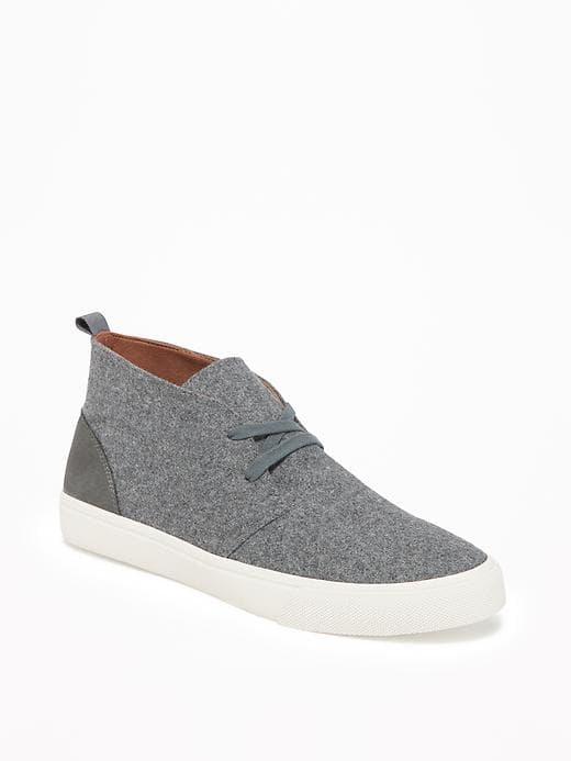 Old Navy Wool Blend Chukka Sneakers For Men - Heather Gray