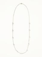 Old Navy Crystal Stone Chain Necklace For Women - Silver