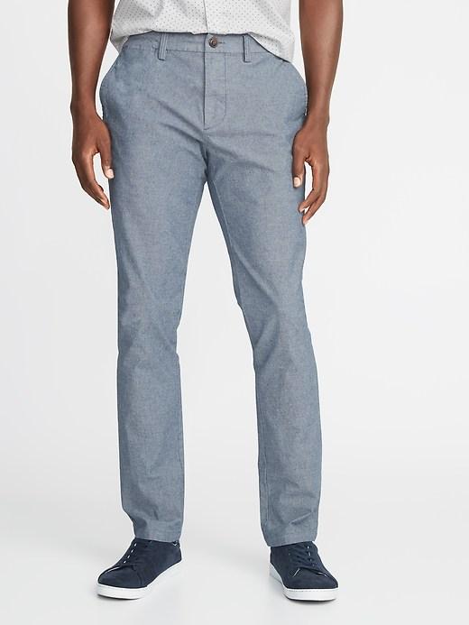 Old Navy Mens Slim Built-in Flex Ultimate Khakis For Men Chambray Blue Size 40w