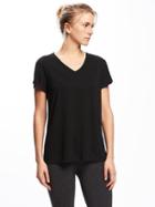 Old Navy Go Dry Cool Keyhole Back Top For Women - Black