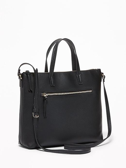 Zip-top Faux-leather Crossbody Bag For Women