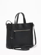 Zip-top Faux-leather Crossbody Bag For Women