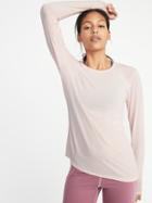 Old Navy Womens Crew-neck Performance Tee For Women Oyster Pink Size S