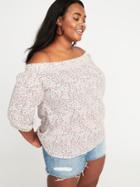Old Navy Womens Off-the-shoulder Plus-size Floral Top Ditsy Floral Size 4x