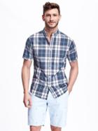 Old Navy Slim Fit Patterned Shirt For Men - The New Navy