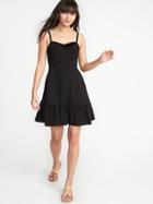 Old Navy Womens Fit & Flare Tiered Cami Dress For Women Black Size L