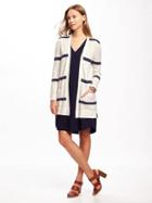 Old Navy Relaxed Open Front Long Cardi For Women - Creme De La Creme
