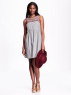 Old Navy Womens Sleeveless Embroidered Yoke Dress Size Xs Petite - Light Heather Gray