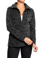Old Navy Womens Women';s Performance Fleece Zip Jackets Black Leopard Size S