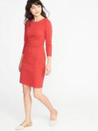 Old Navy Womens Ponte-knit Sheath Dress For Women Robbie Red Size L