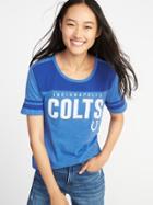 Old Navy Womens Nfl Team Sleeve-stripe Tee For Women Colts Size L