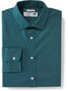 Old Navy Slim Fit Built In Flex Signature Non Iron Shirt For Men - Teal Print