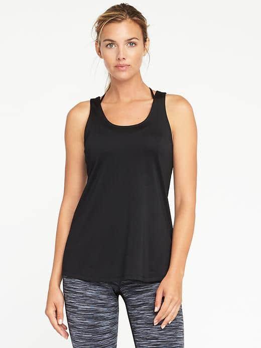 Old Navy Go Dry Cutout Back Tank For Women - Blackjack