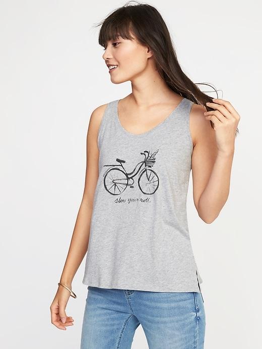 Old Navy Womens Everywear Graphic Scoop-neck Tank For Women Slow Your Roll Size Xxl