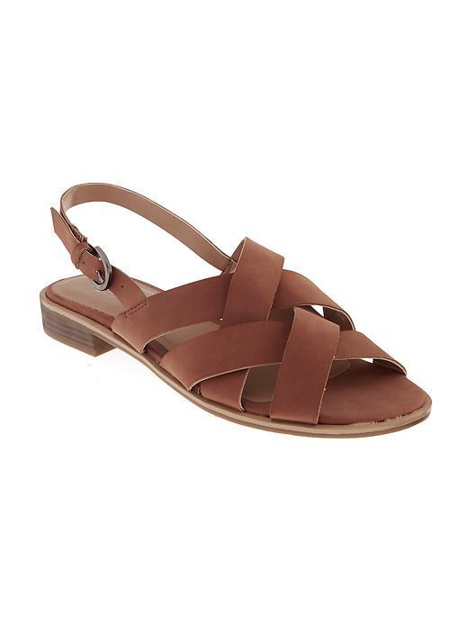 Old Navy Criss Cross Slingback Sandals For Women - Russet Brown