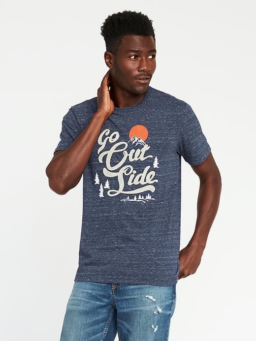 Old Navy Graphic Crew Neck Tee For Men - Navy Heather
