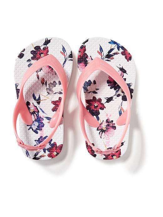 Old Navy Patterned Flip Flops - Pink Flower