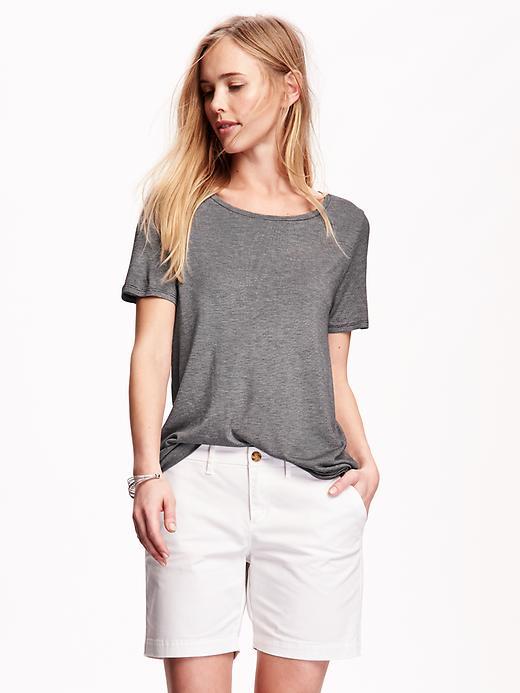 Old Navy Short Sleeve Swing Tee - O.n. New Black Stripe