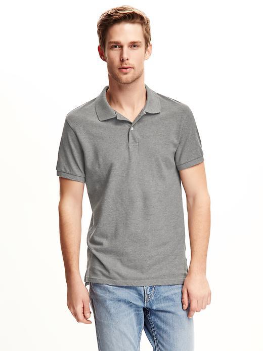 Old Navy Short Sleeve Pique Polo For Men - Heather Gray