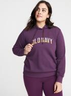 French Terry Logo-graphic Plus-size Pullover Hoodie