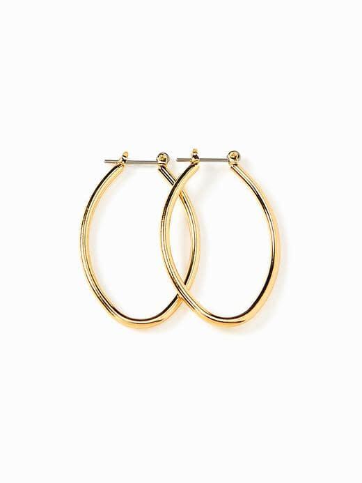 Old Navy Oval Hoop Earrings For Women - Gold