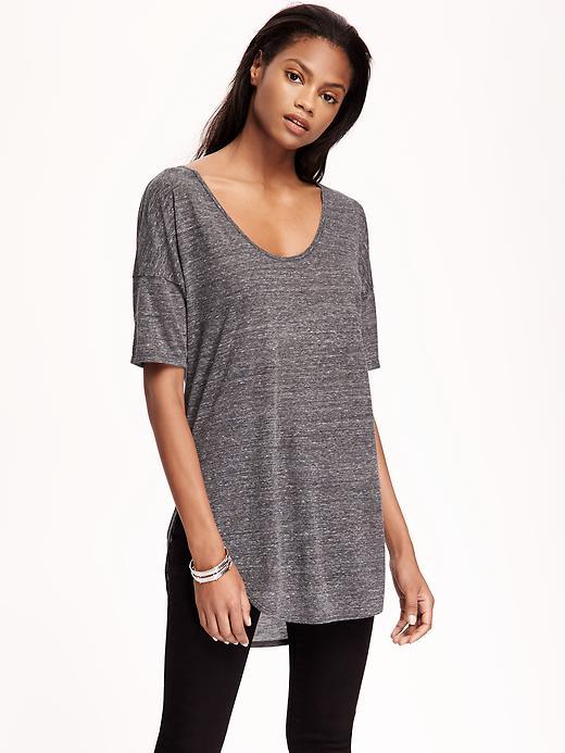 Old Navy Relaxed Tunic Tee For Women - Dark Charcoal Gray