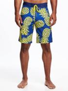 Old Navy Printed Board Shorts For Men - Lime Green