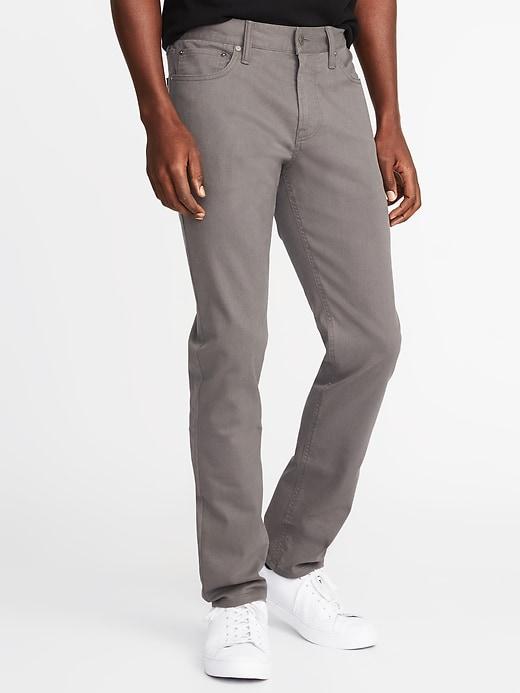 Old Navy Mens Slim Built-in Tough All-temp Twill Five-pocket Pants For Men Willow Bark Size 48w