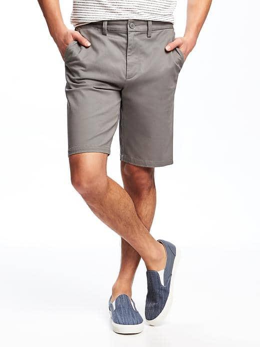 Old Navy Slim Built In Flex Ultimate Khaki Shorts For Men 10 - Gray Stone
