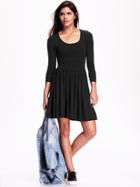 Old Navy Womens Long Sleeve Fit &amp; Flare Dress Size Xs - Black