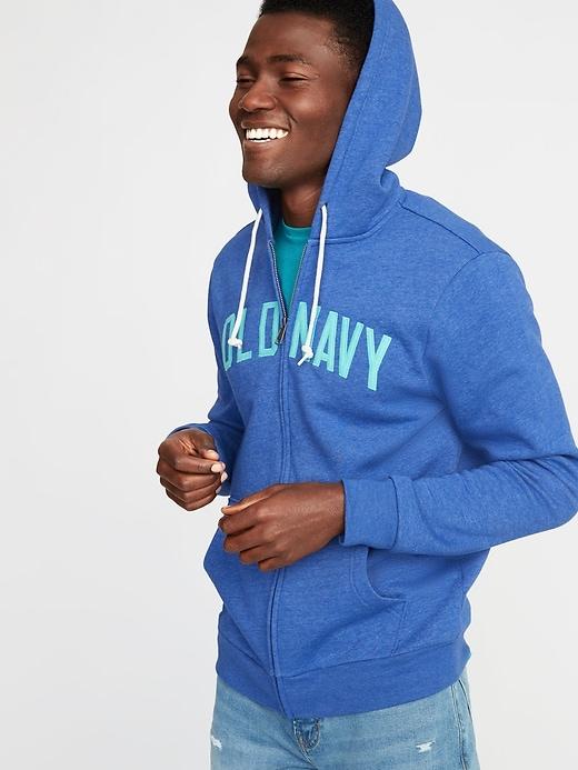 Logo-applique Zip Hoodie For Men
