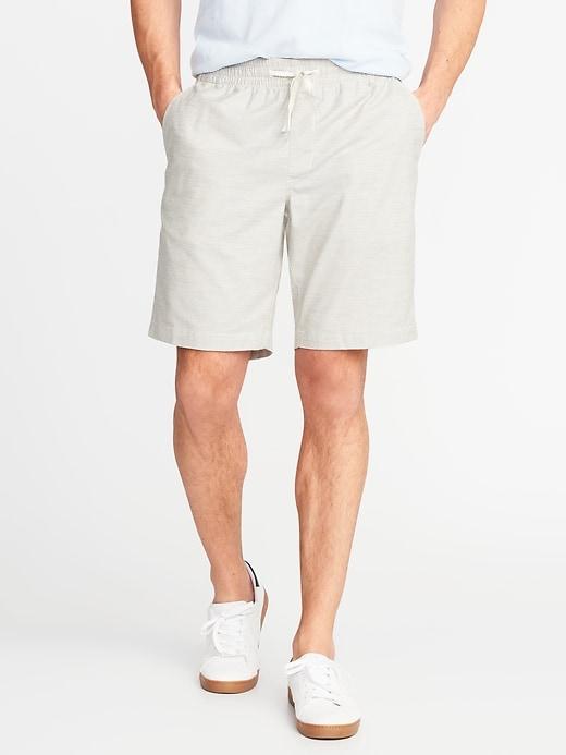 Old Navy Mens Built-in Flex Drawstring Jogger Shorts For Men (9) White Small Stripe Size Xxxl