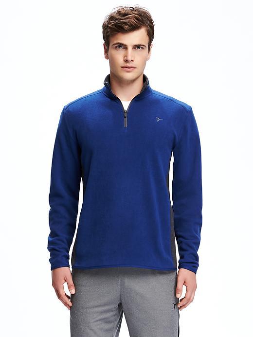Old Navy Go Warm Relaxed 1/4 Zip Jacket For Men - Blue Camouflage