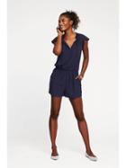 Old Navy Tie Neck Ruffle Trim Romper For Women - Lost At Sea Navy