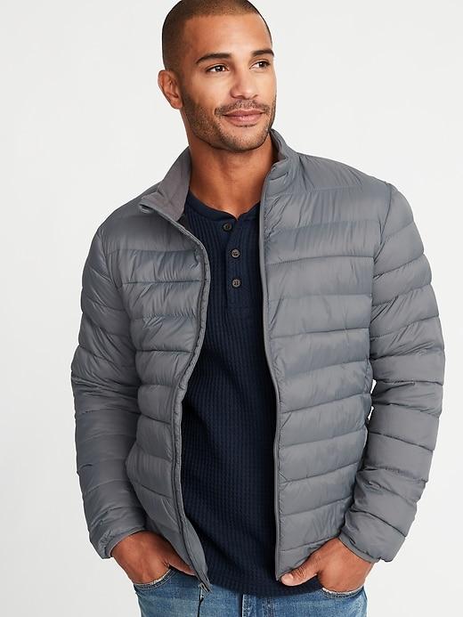 Old Navy Mens Water-resistant Packable Quilted Jacket For Men Blank Slate Size Xxl